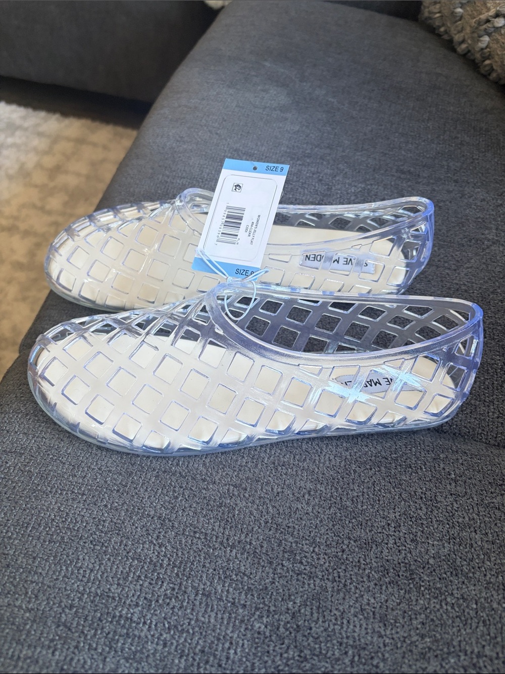 Steve Madden Clear Grid Jelly Flats - Women's Transparent